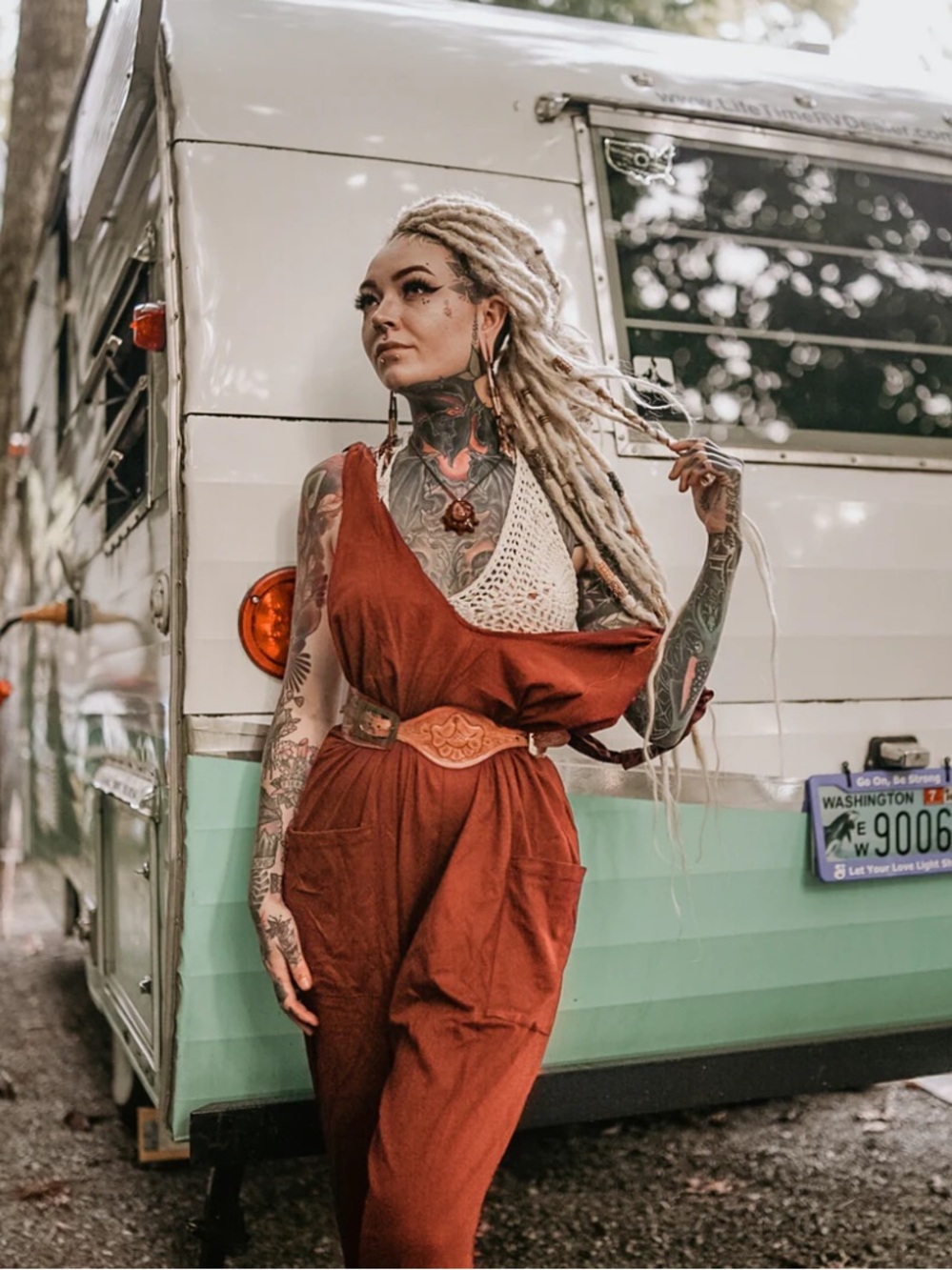 Loose Fit Orange Jumpsuit - Morgan